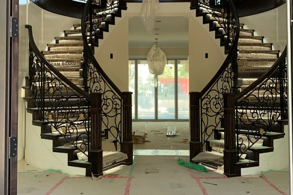 Interior stair railings with steel interior railing